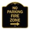Signmission No Parking Fire Zone W/ Right Arrow, Black & Gold Aluminum Sign, 18" x 18", BG-1818-23617 A-DES-BG-1818-23617 - alternate 1